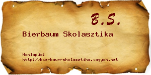 Bierbaum Skolasztika névjegykártya